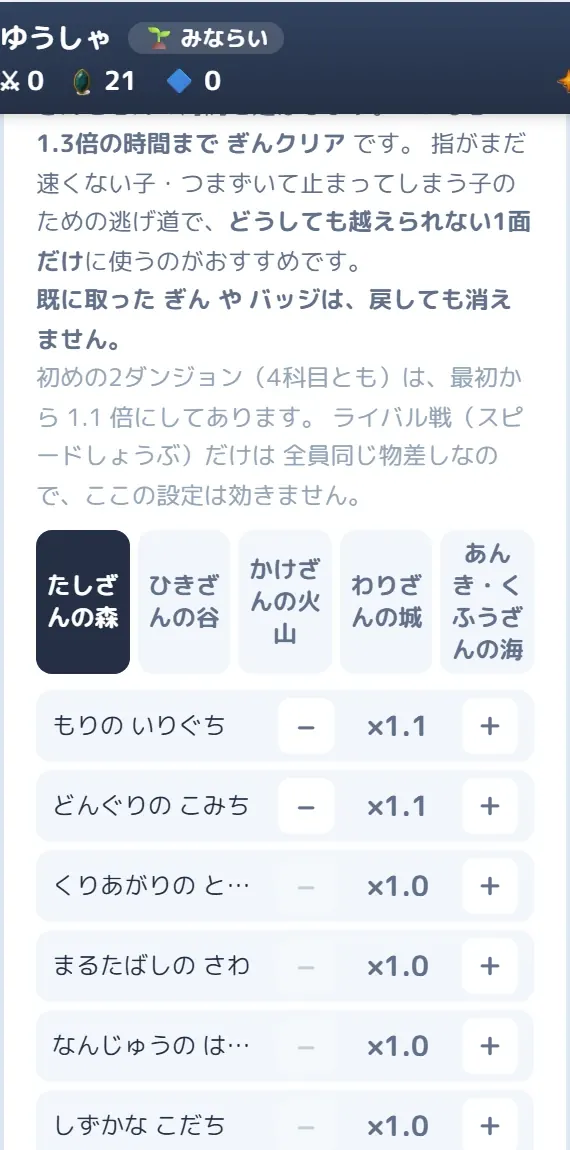 やさしさの設定