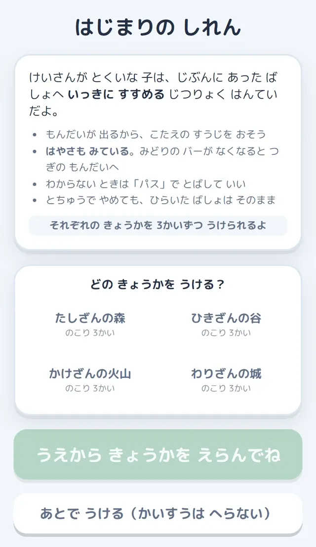 はじまりの しれん