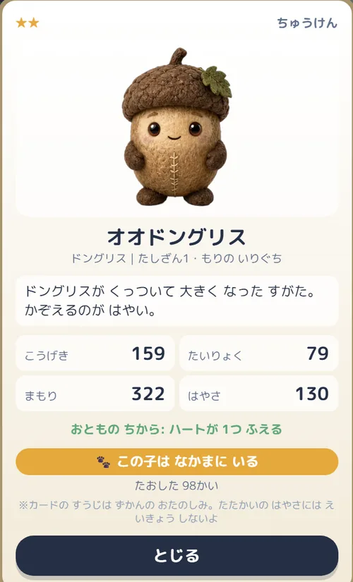 図鑑のカード — オオドングリス